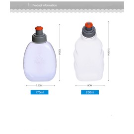 AONIJIE 2PCS Foldable TPU Hydration Water Bottle Soft Flask for Running Camping Hiking Bicycle (170ML-2PCS-PP5)