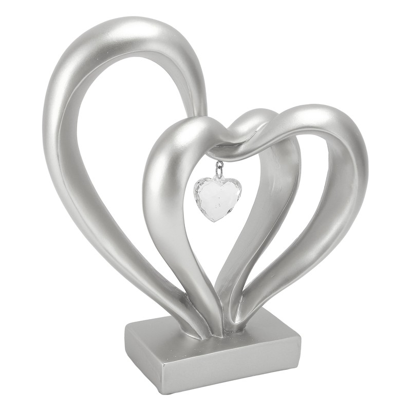 Double Heart Sculpture Resin Romantic Heart Statues Love Sculpture for
