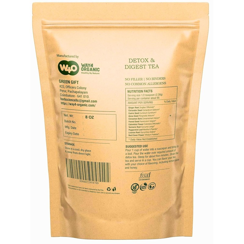Detox and Digest CCF Tea with Ginger, Turmeric and Licorice