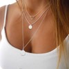 14k Gold Plated Layered Necklace for Women Trendy Multilayer Adjustable