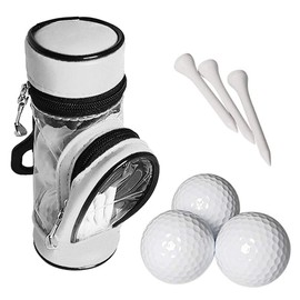 XINZY Golf Balls and Tees Pouch Bag Storage Case Holder with 3 Balls and 3 Tees Set