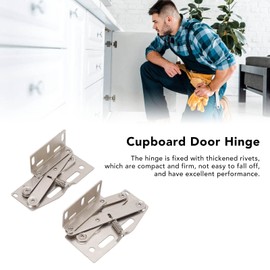 MOUMOUTEN Scissor Spring Hinge, 2 Sets Spring Hinge Door Cabinet Scissor Hinge 45 Degrees Down Flip Furniture Hardware Accessories for Cabinet Organizer, Nickel Plated Steel