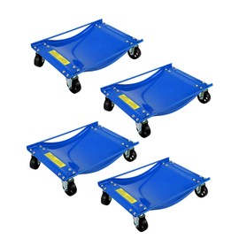 Car Dolly Set of 4-10000LBS Capacity Heavy Duty Wheel Dollies for Moving Cars, 3.5" Steel Casters, Anti-Slip Rails, Alloy Steel (24x15in)