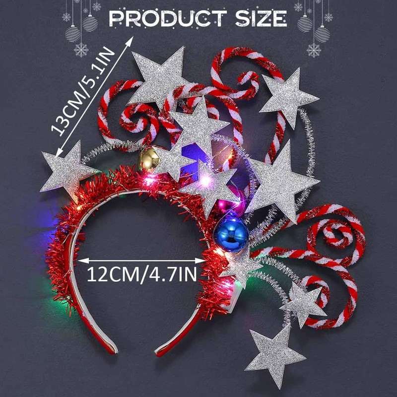 Kilshye - Diadema de Navidad con diseño de estrella iluminada