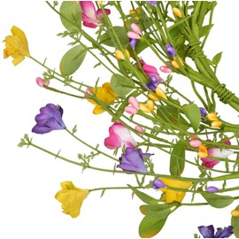 LSKYTOP Artificial Flower Wreath with Green Leaves Berries Wildflower Spring Summer Wreath for Front Door Wall Wedding Decor,12inch (1)