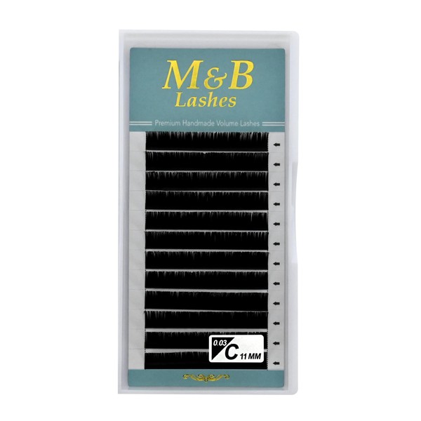 M&B Lashes Premium Handmade Silk Volume Lashes, Thickness 0.03 mm,