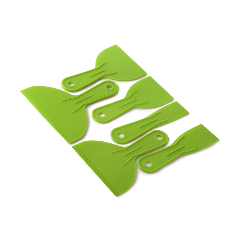 Bates- Plastic Putty Knife, 6 Pack, Green, Plastic Paint Scraper,