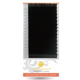 BEYELIAN MATTE BLACK Ellipse Flat Eyelash Extensions Mink Individual Semipermanent Lash Extensions C 0.15mm 14mm