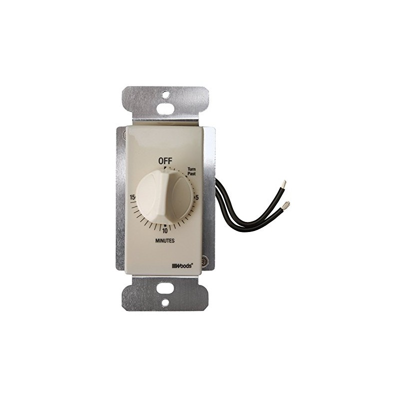 Woods 59712 In-Wall 15 Minute Spring Wound Timer, Light Almond