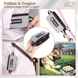 Dog Bowl Foldable Portable Travel Bowl Water Bowl for Dogs On the Go Pack of 2 Dog Drinking Bowl Leak-Proof Anti Slip Dog Bowls for Large Medium Small Dogs Cats Pets (Black Grey)