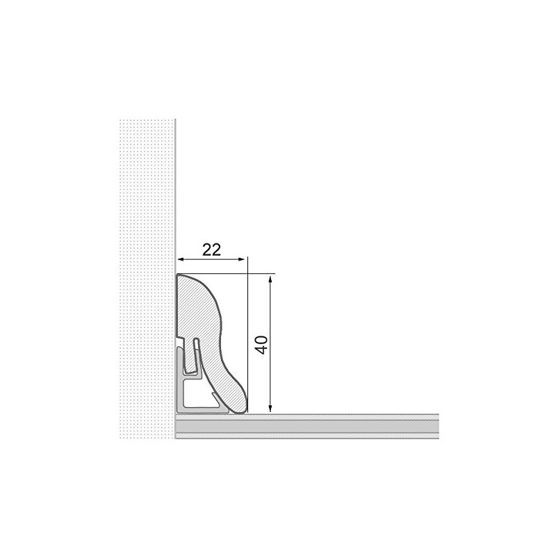 Skirting Board 40 x 22 x 2600 mm Black