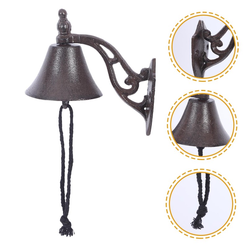 Ciieeo Sturdy Vintage Bells Iron Doorbell Dinner Bell Style for