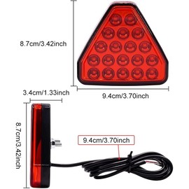 YnGia F1 Style Brake Light, Red Triangle Towing Hitch Lights for Trailers Cars, High Visibility Hitch Brake Light, Tow Lights Compatible with Most Vehicles(Red)
