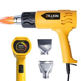 Heat Gun, BILLION GOLD 1800W Hot Air Gun 752℉-1112℉ with 2 Temperature Setting, Heat Gun for Crafting, Shrink Tubing, Paint Removing - 2 Nozzles