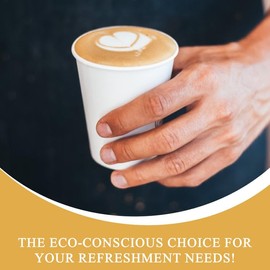 three leaf 12 Oz. Disposable Paper Single Wall Cups, (White) 1000 Ct. Hot/Cold Cup For Coffee, Water, Tea, Juice, Picnic, Party, Travel And Events (20 Packs Of 50)