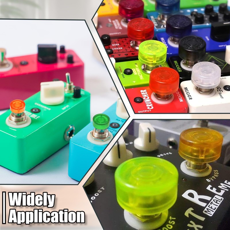 BokWin 20Pcs Clear Guitar footswitch Cap, Footswitch Topper Pedal Switch