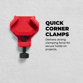 BUILDSOMETHING Quick Corner Clamps - Home Improvement Hand Tools - Adjustable Clamps for Woodworking & More - 4 Pack
