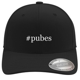 #Pubes - Hashtag Soft Flexfit Baseball Hat Cap, Black, Small/Medium