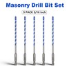 5 Pack 3/16 inch Concrete Drill Bit Set,Masonry Drill Bit