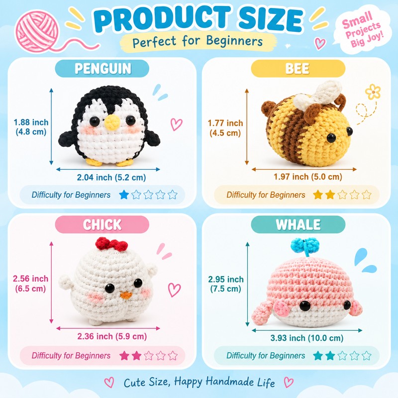 Animal Crochet Kit for Beginners – DIY Starter Set with
