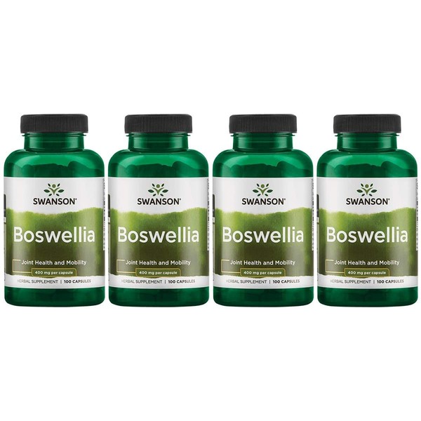 Swanson Boswellia Joint Flexibility Movement Support Ayurvedic Herb (boswellia serrata Resin) 400 mg per Capsule 800 mg per Serving 100 Count (4 Pack)