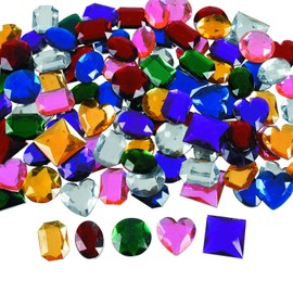 Fun Express Jumbo 1" Assorted Adhesive Jewels (1-Pack of 100), 100 Pack