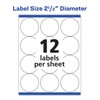 Avery High Visibility Printable Round Labels with Sure Feed, 2.5"