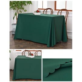 CIEEIN CIEHT Polyester Home Tablecloths Rectangular Table cloth Tablecover Wedding Party Outdoors Table Covers Simple Dark Green 130 * 180cm