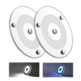 Obeaming 2 x 12V LED Panel Ceiling Light Campervan 120mm 4.5W Dimmable 24V 400LM 5000K Touch Switch for Boat Caravan Van Marine Galley Interior Lighting Surface Mount Cool White