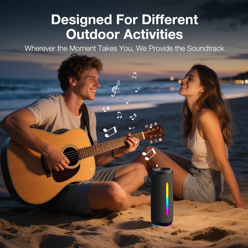 SMILEBOP Portable Bluetooth Speaker Wireless, 40W Super Bass with Smart