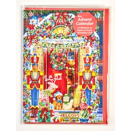 Set of 12 Advent Calendar Greeting Cards - 'Christmas Doorway ' - Advent Cards with Envelopes by Vermont Christmas Company - The Perfect Early Christmas Card