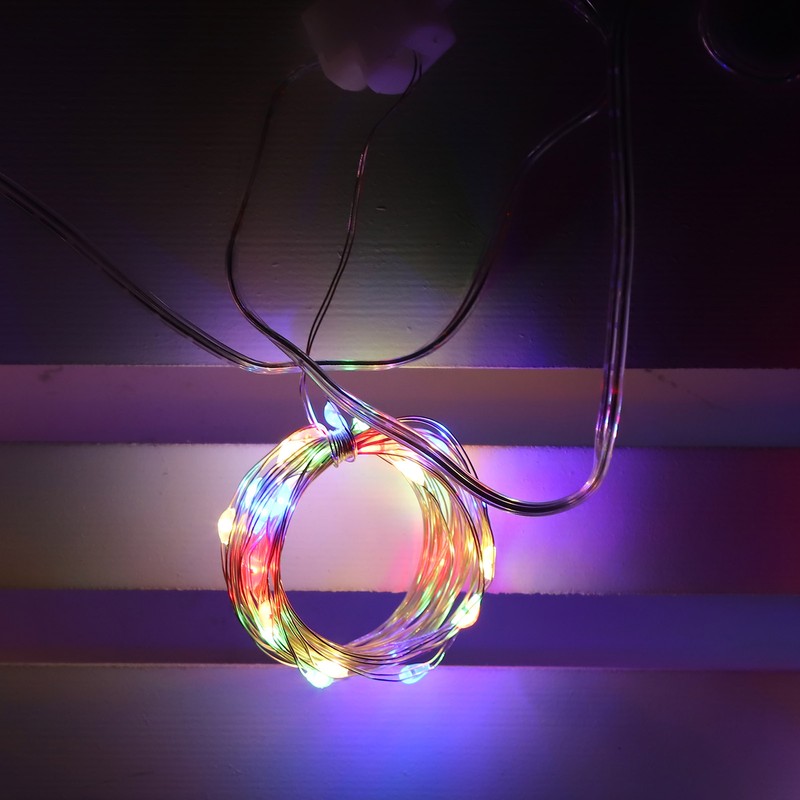 3x3 m Copper USB Wire Curtain Light String for Home