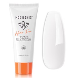 Modelones Poly Gel, Hema-Free 60ML Clear Poly Extension Gel Nail Strengthener Enhancement Thickening Natural Wearing Nail Builder Overlays Gel Nail Art Home DIY Salon