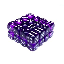 Cube Time 7645 Cube W6 12 mm, Combatt Clear Purple with White Eyes (Set of 32 in Transparent Box)