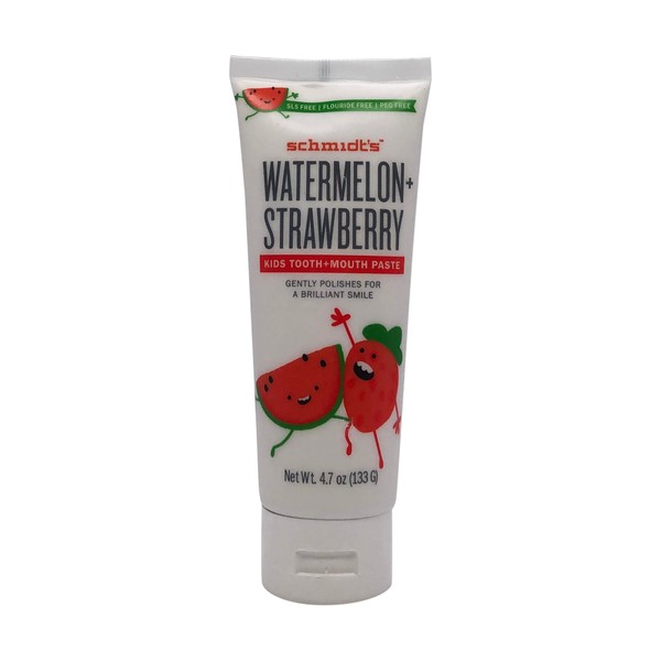 Schmidt's Deodorant Toothpaste Kids Watermelon Strawberry, 4.7 Ounce