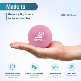 Beenax Lacrosse & Hard Spiky Massage Ball Set - Trigger Point, Myofascial Release, Plantar Fasciitis, Deep Tissue, Muscle Relief, Yoga, Pilates, Physio, Rehab - Relieve Stress and Relax Tight Muscle