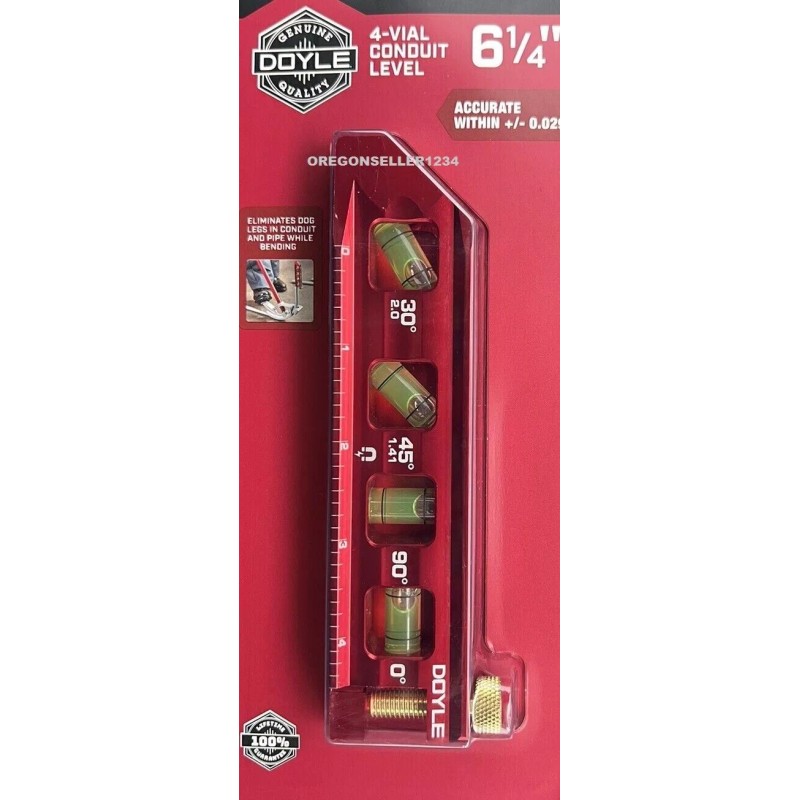 Doyle HIGH QUALITY Torpedo Level Magnetic 4 Vial for Conduit