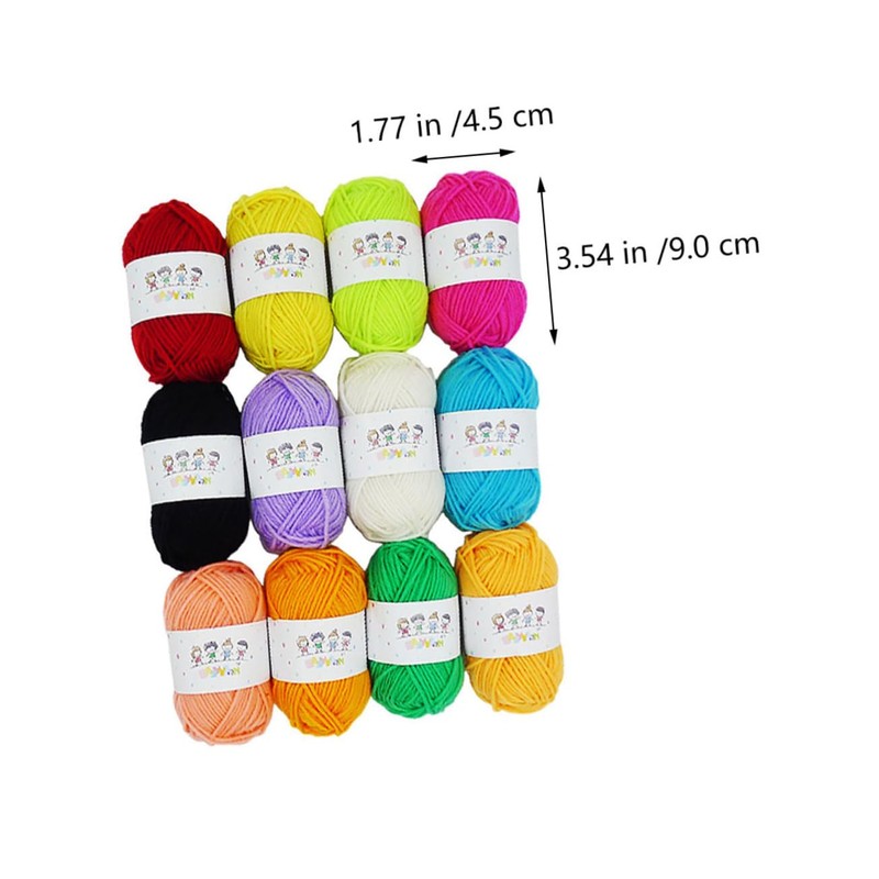 LALAFINA 12pcs Creative Hand Knitted Woolen Yarn for Four Strand