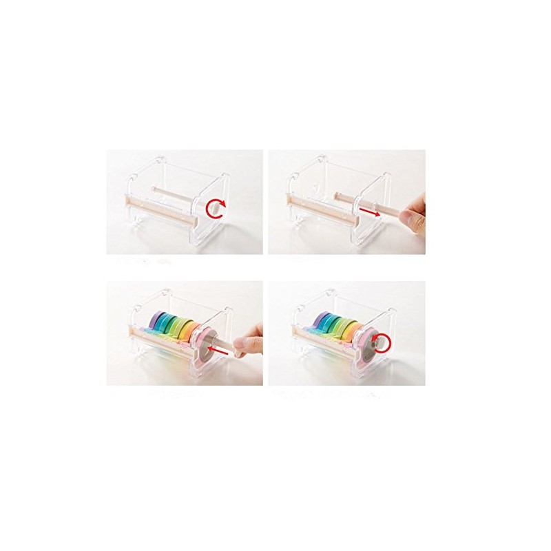 Leoyoubei Transparent Desktop Tape Machine Tape Cutting Machine,Mini Tape Storage