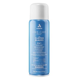 Andis 12556 Cool Care Plus 5 en 1 - Herramienta de aseo profesional con fácil limpieza, refrigeración, desinfección, lubricación y prevención de óxido, todo tipo de pelo, 6 onzas, color azul