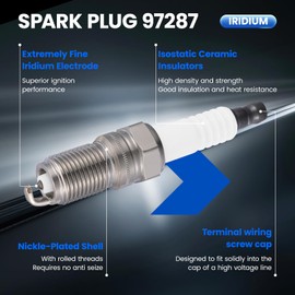 SYKRSS 97287 Iridium Spark Plugs 6 Pack - Compatible with Ford F-150 Explorer Escape Compatible with Buick Electra Chevy Express & Savana & DeVille & Mariner & - Replaces ITR5H13 Spark Plug