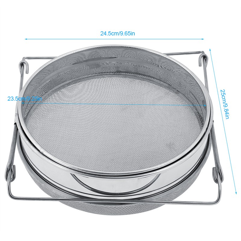 Stainless Steel Beekeeping Double Honey Sieve Strainer Extractor Filter Mesh