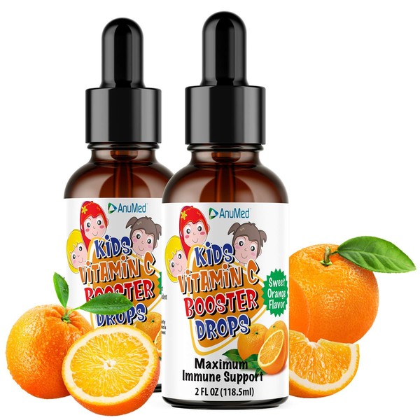 (2-Pack) Anumed Vitamin C Liquid for Kids Great Tasting |