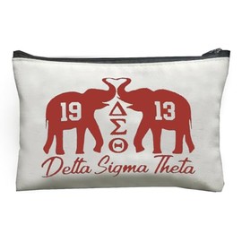 MONNYCAR Makeup Bag with Delta Sorority Elephant Printed,Portable Makeup Organizer, Gift For Cosmetic Bag,Lightweight Storage Bag,Casual Cosmetic Pouch with Zippered Pocket,Travel Accessory for Women