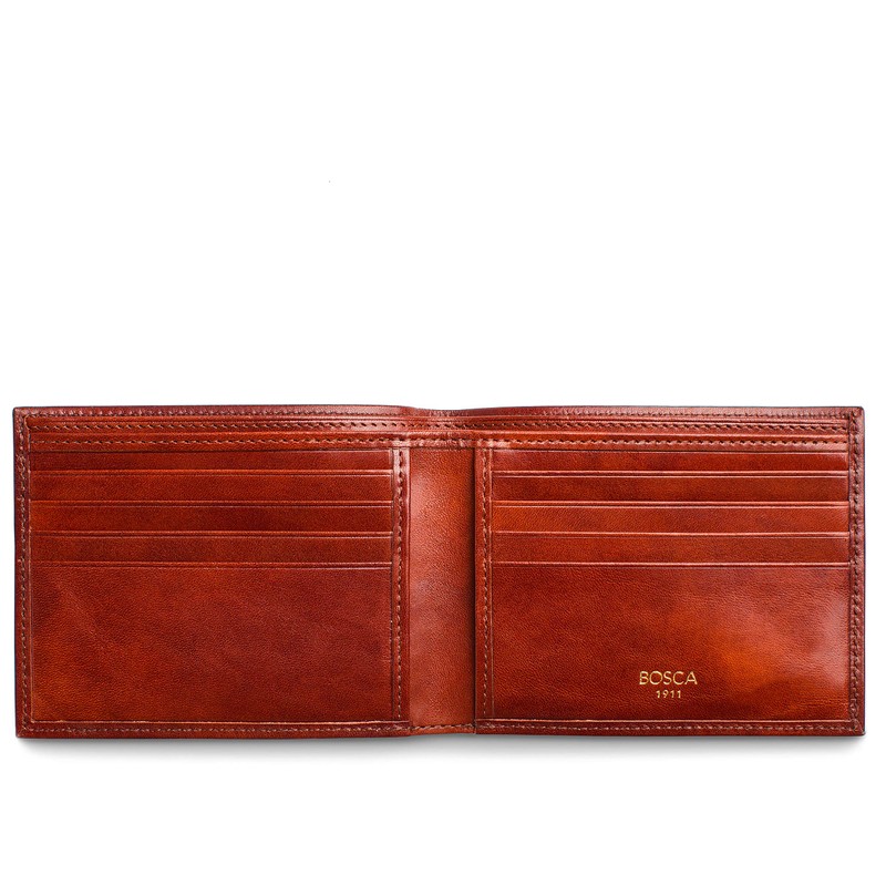 Bosca Men's Wallet, Old Leather 8-Pocket RFID Wallet for Men,