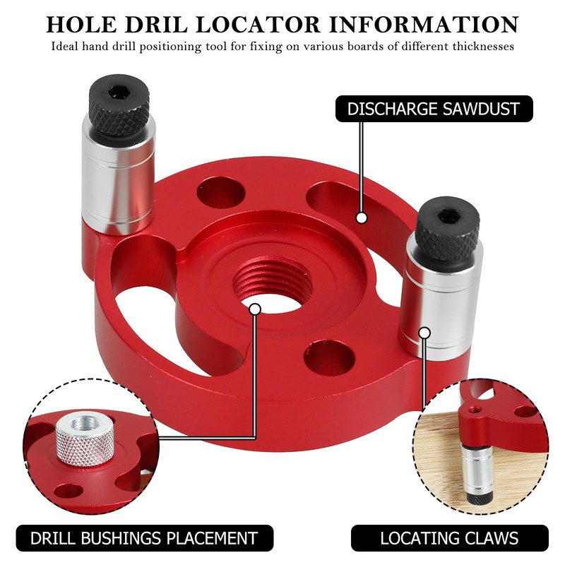 Woodworking Center Finder Kit Vertical Self Centering Dowel Jig Kit