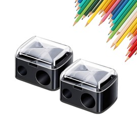 Yunova 2 PCS Eyeliner Sharpenerr – Dual Cosmetic Pencil Sharpener for Eyeliner, Brow & Makeup Pencils – Matte Black Compact ABS Design, Ideal for Home & Travel