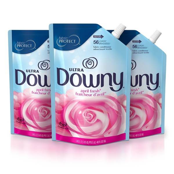 Downy Ultra Laundry Fabric Softener Liquid, April Fresh Scent, 168 Total Loads (Pack of 3)