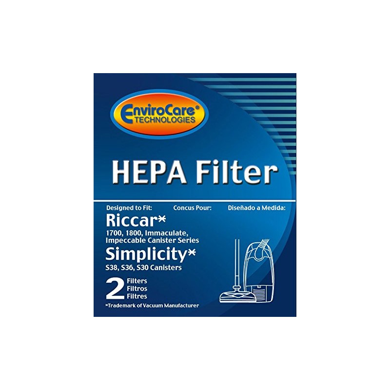 EnviroCare Replacement HEPA Vacuum Cleaner Filter Designed to Fit Riccar