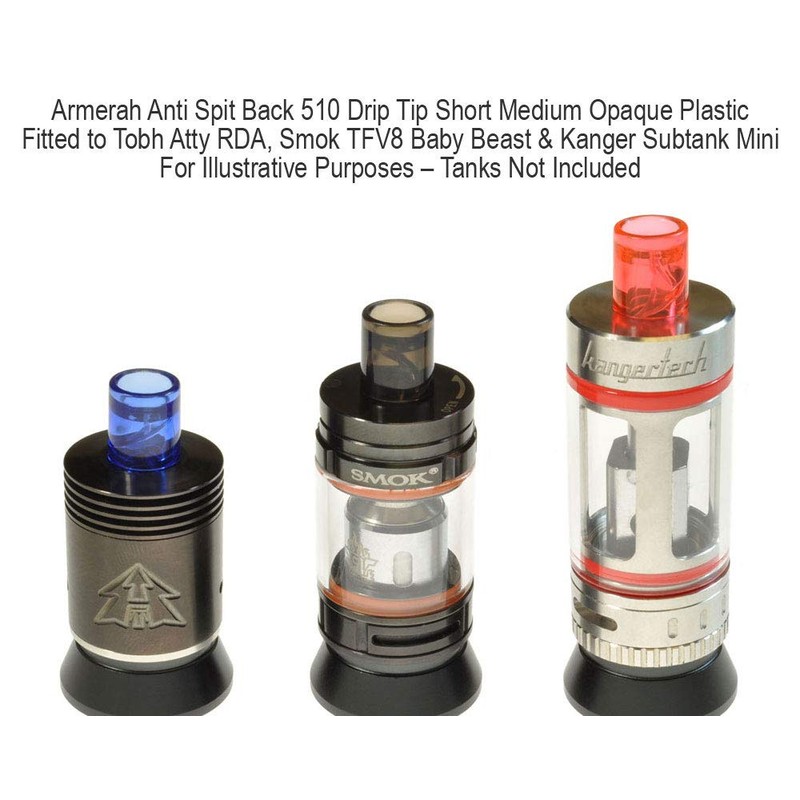 Armerah Anti Spit Back 510 Drip Tip eCig Mouthpiece Short/Medium